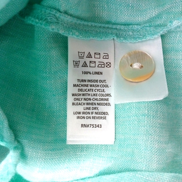 Sigrid Olsen 100% Linen V Neck 3/4 Sleeve Pull On Top. Ladies 1XL NWT - Picture 4 of 7